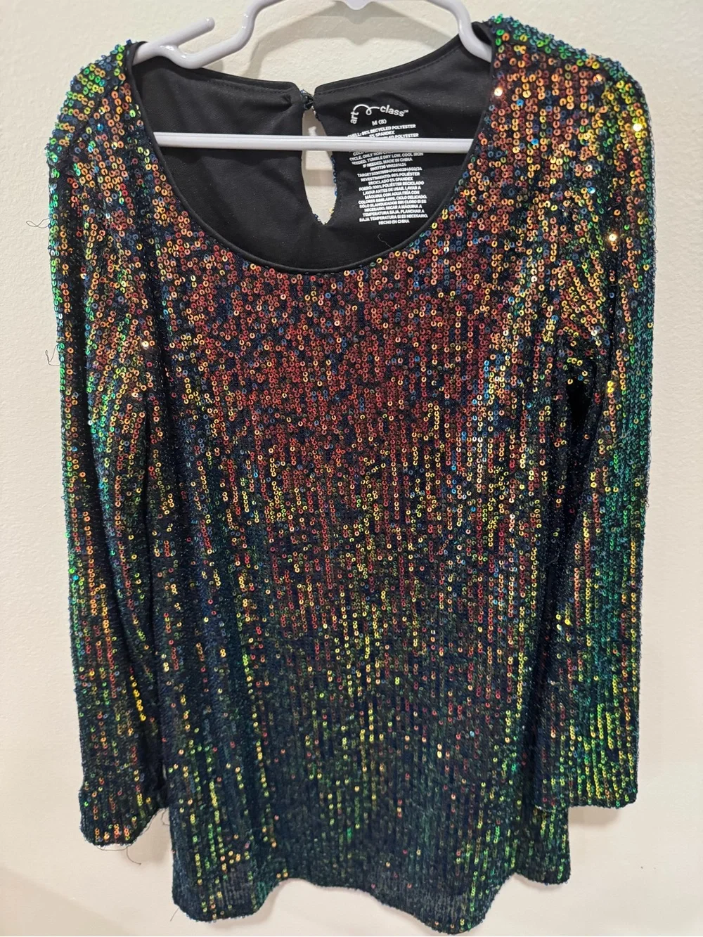 art class Black Multicolor Sequin Long-Sleeve Tee